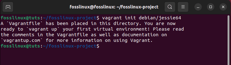 create vagrant file