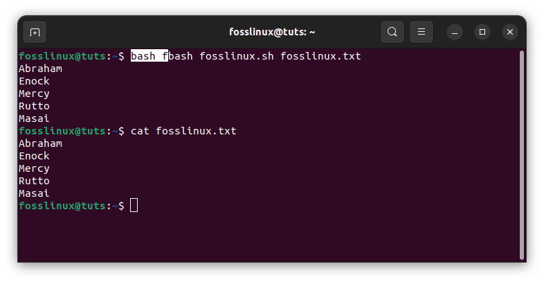 execute script by passing filename in terminal