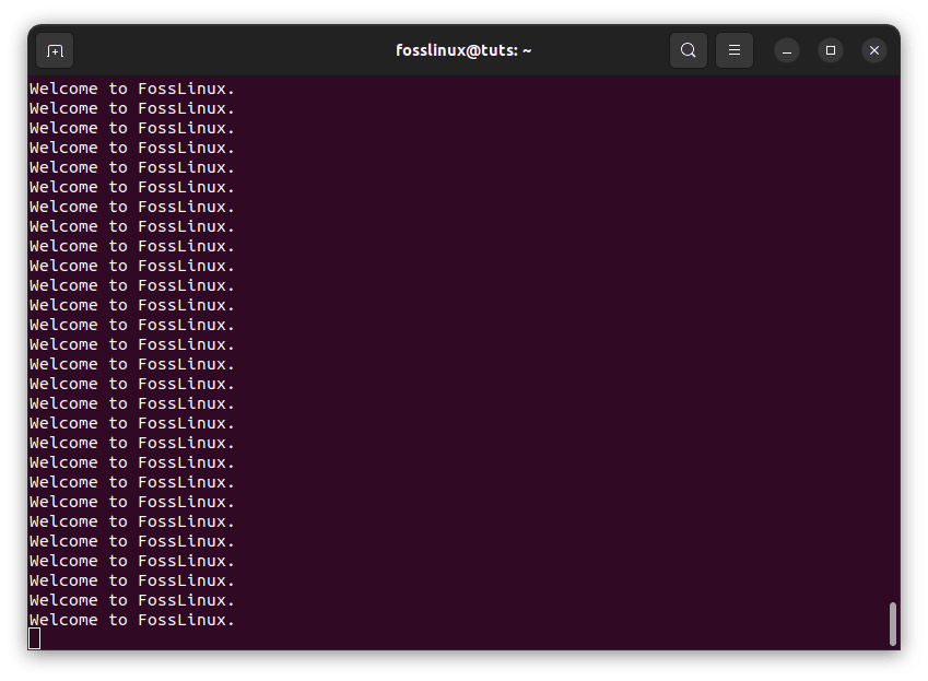 infinite loop example output