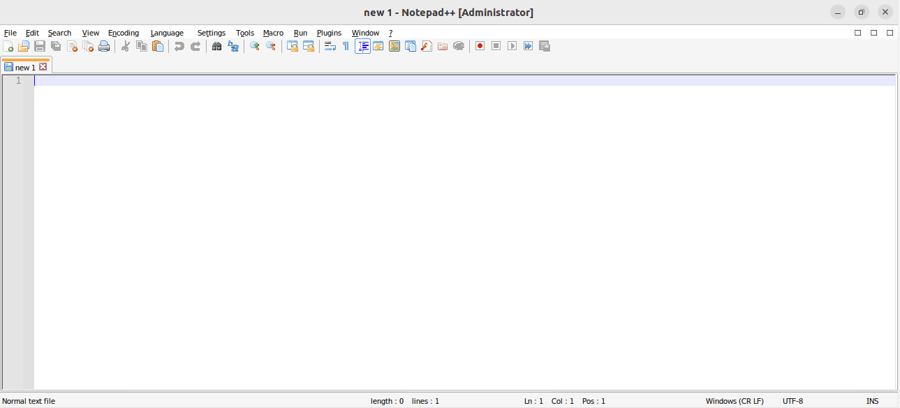 notepad++ window