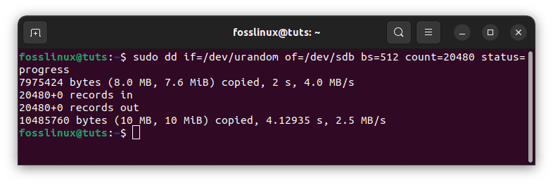 overwrite hard disk with random data