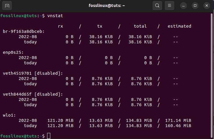 primary features of vnstat