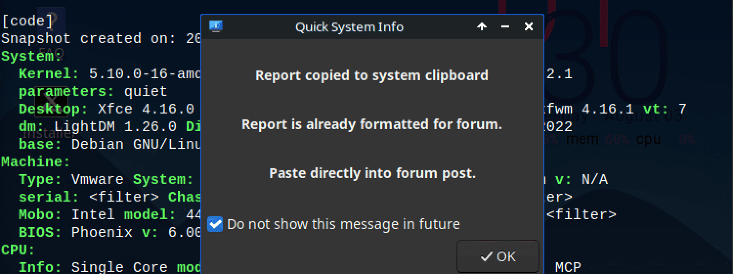 quick system info