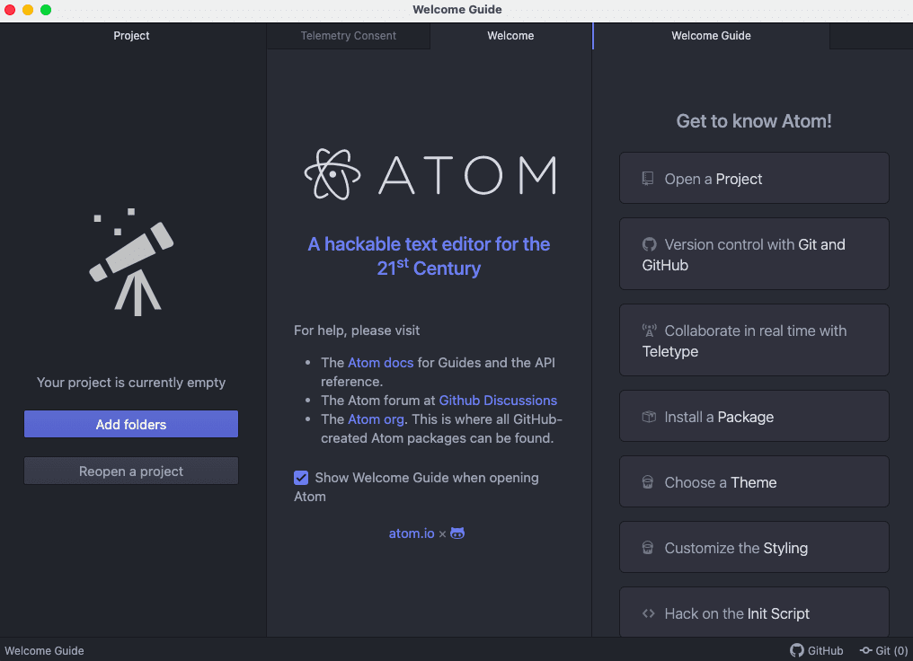 Atom A hackable and highly customizable Text Editor