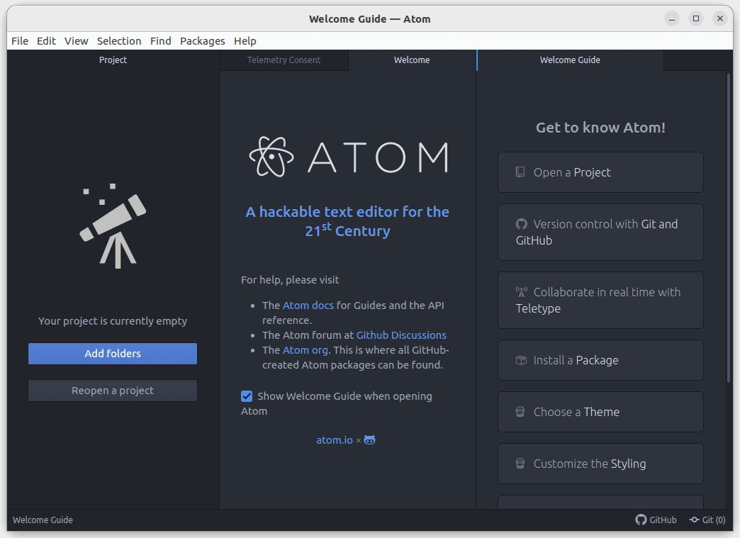 Atom A hackable and highly customizable Text Editor