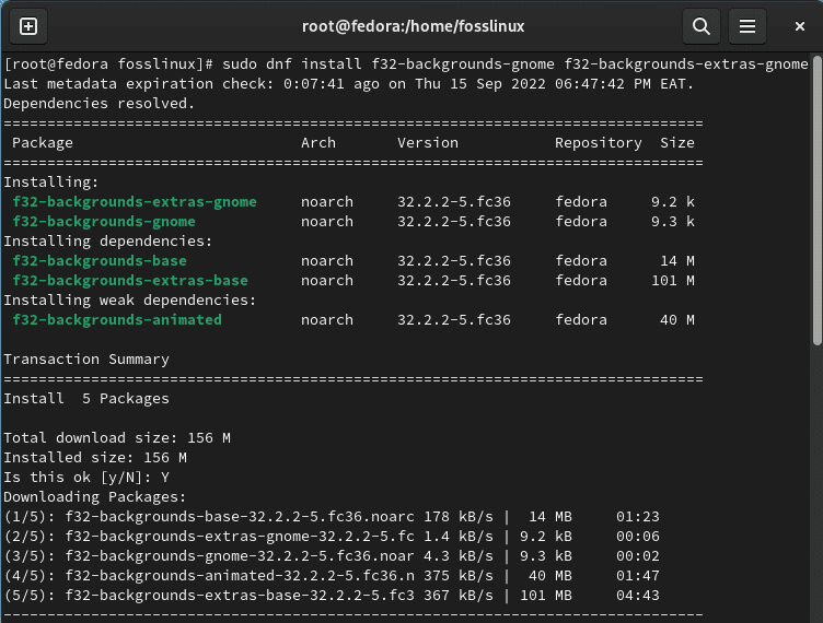 install packages using dnf