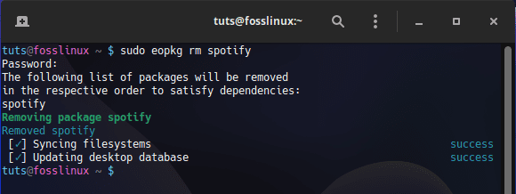 Uninstall spotify