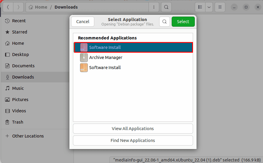 select install with software