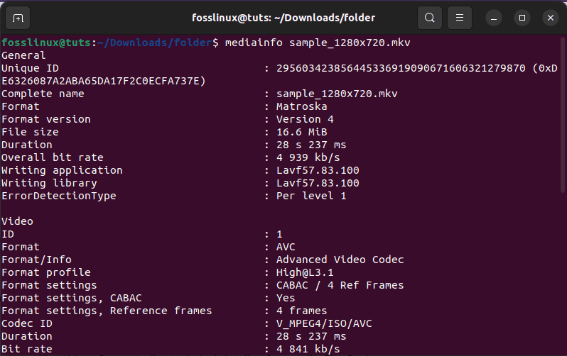 Data on a certain file