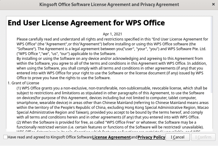 wps end user license agreement terms