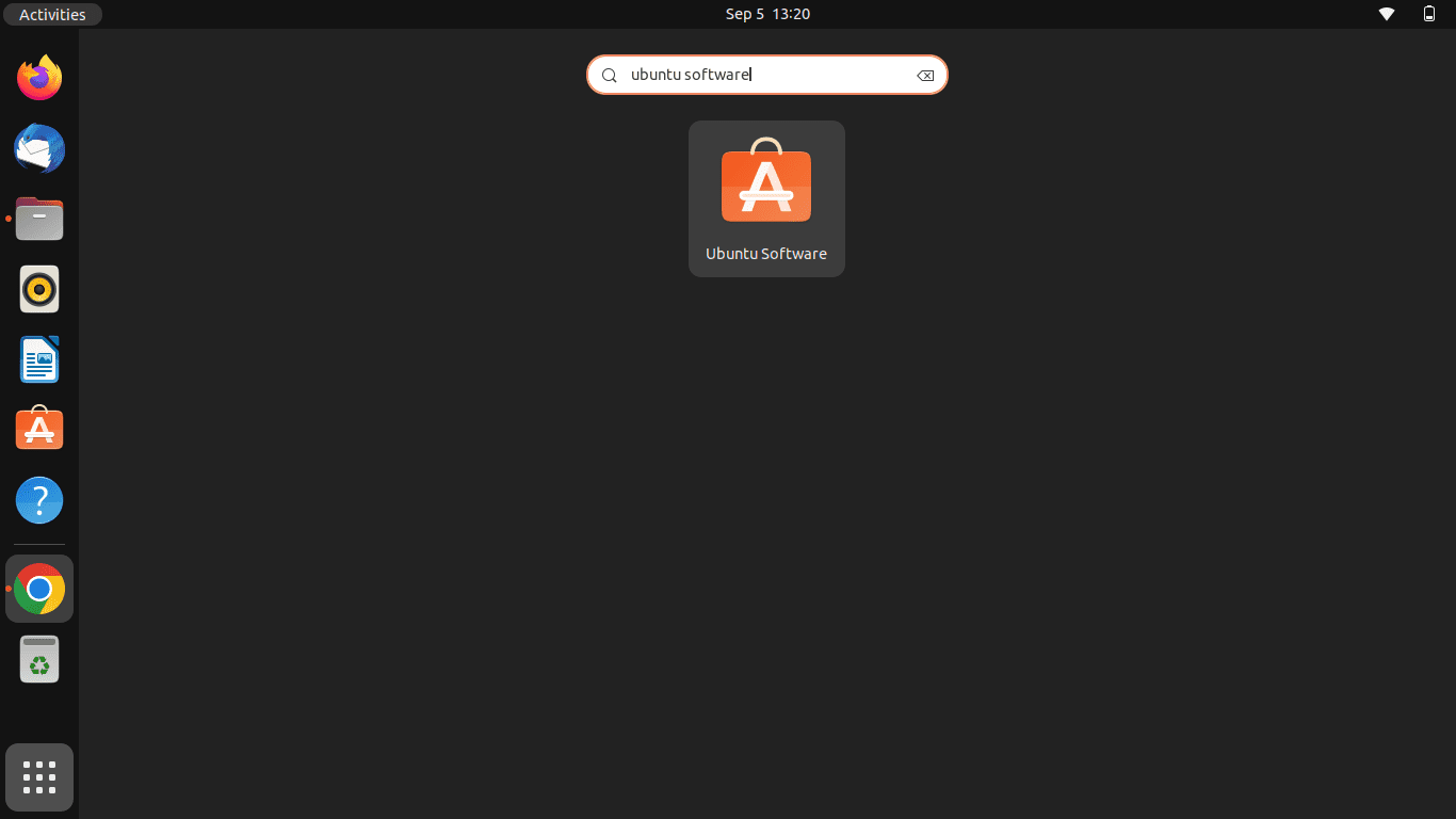click on activities and search ubuntu software