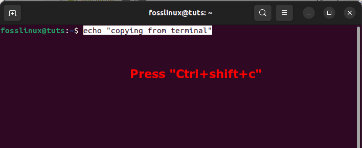 press ctrl+shift+c