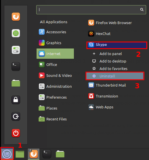 select app, right click and select uninstall
