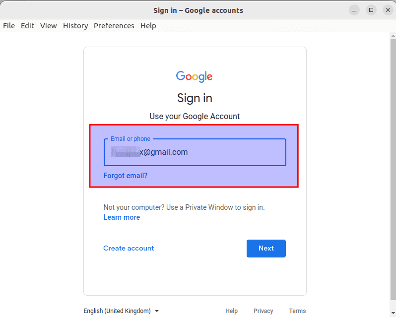 enter login credentials