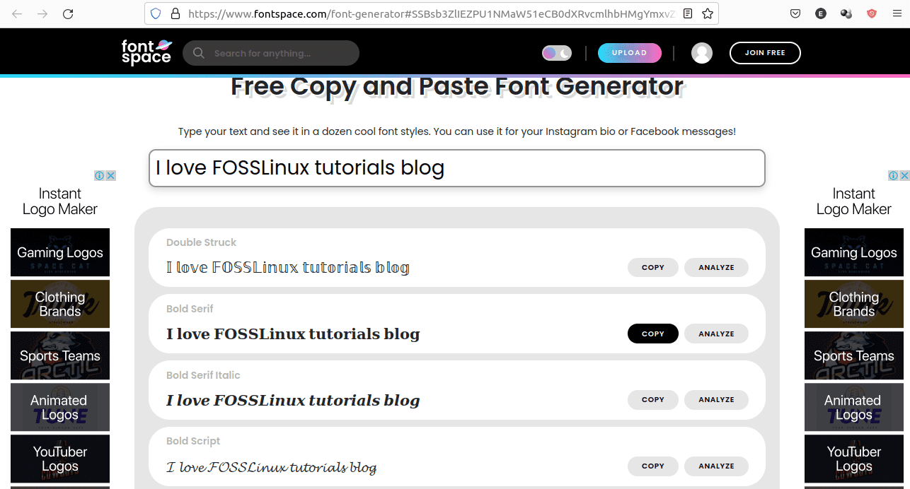 fontspace change of fonts