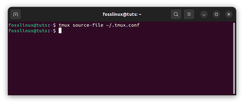 reload tmux config file