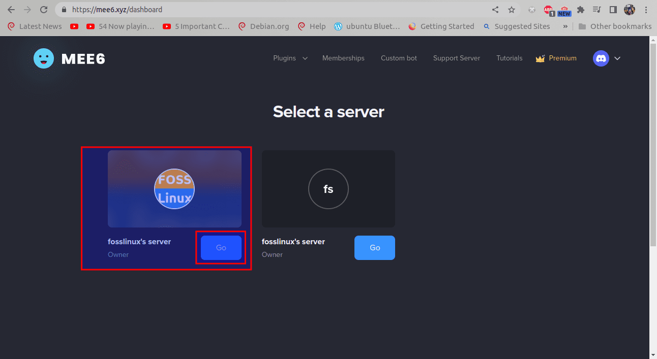 select a server