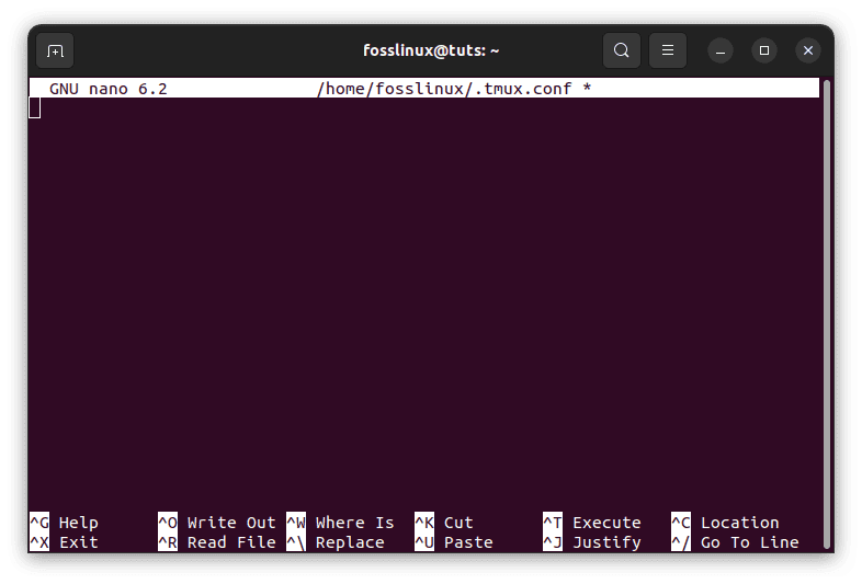 start tmux.conf file