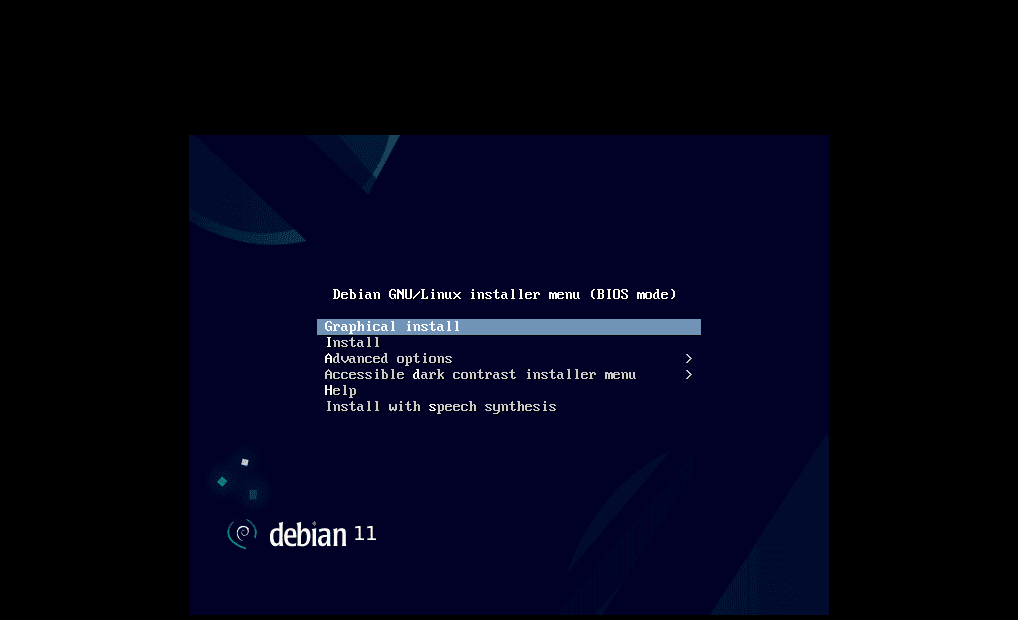graphical installation of debian