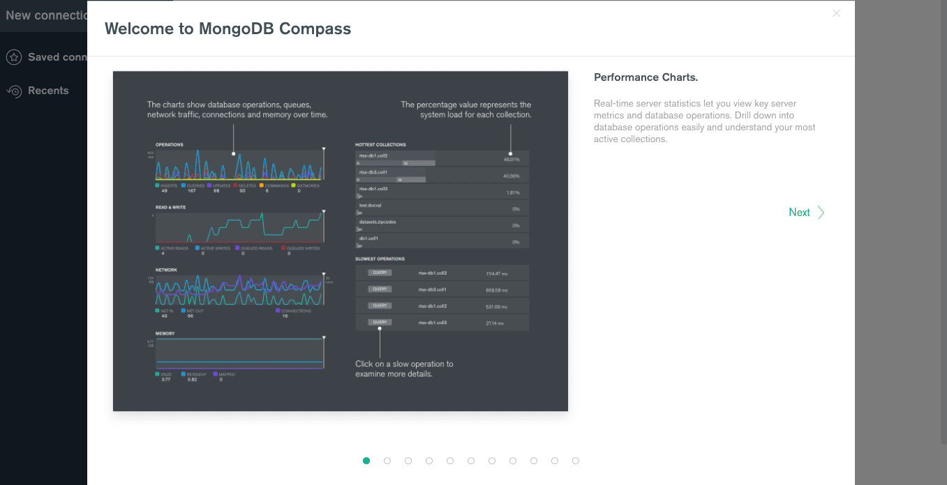 mongodb welcome screen