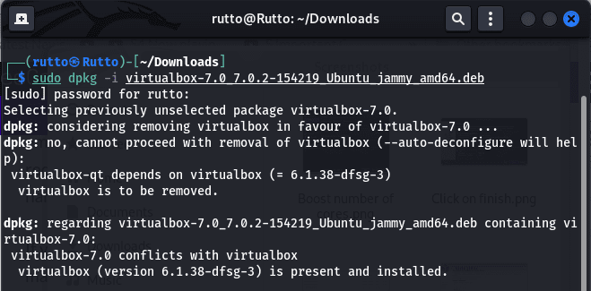 virtualbox installed