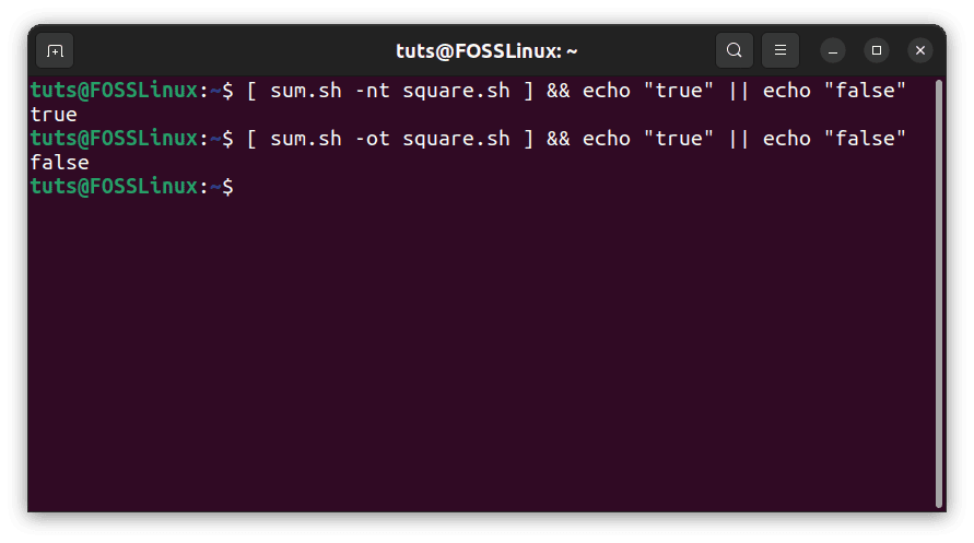 Files age comparison