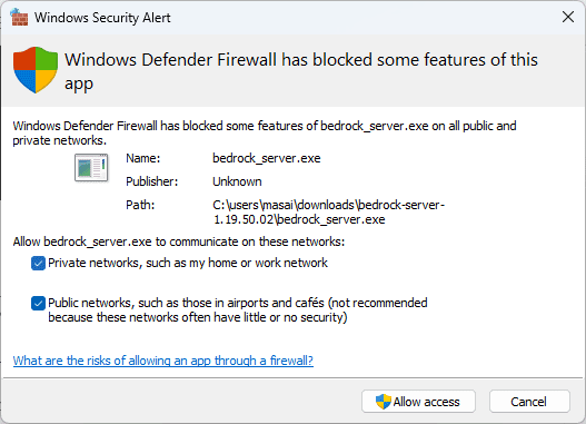 allow firewall access