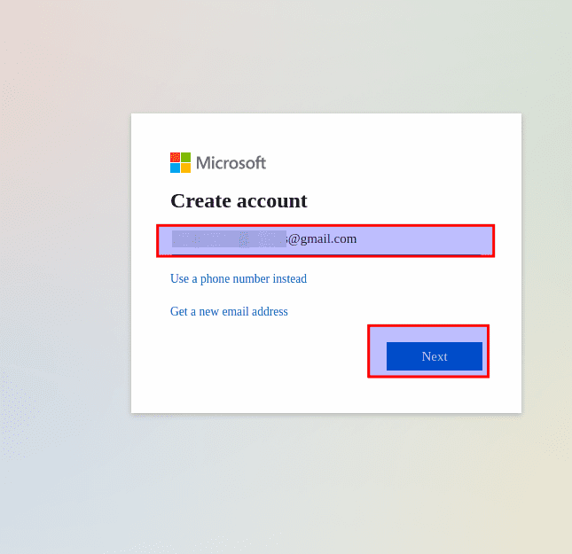 create account