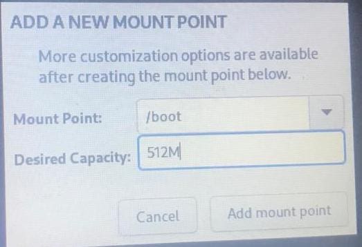 create boot partition