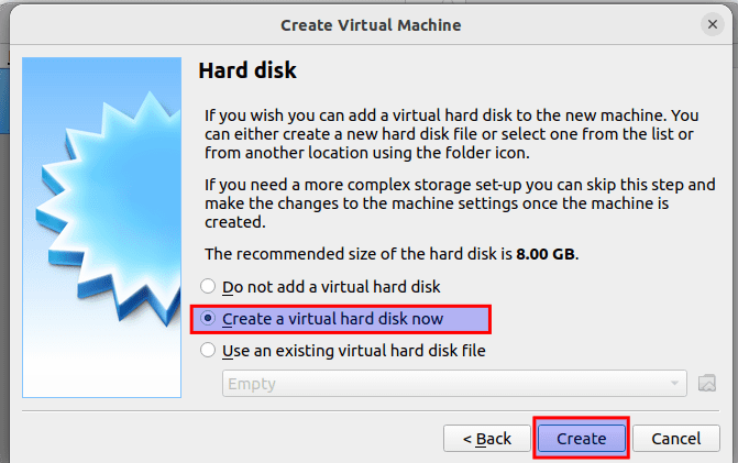 create virtual hard disk