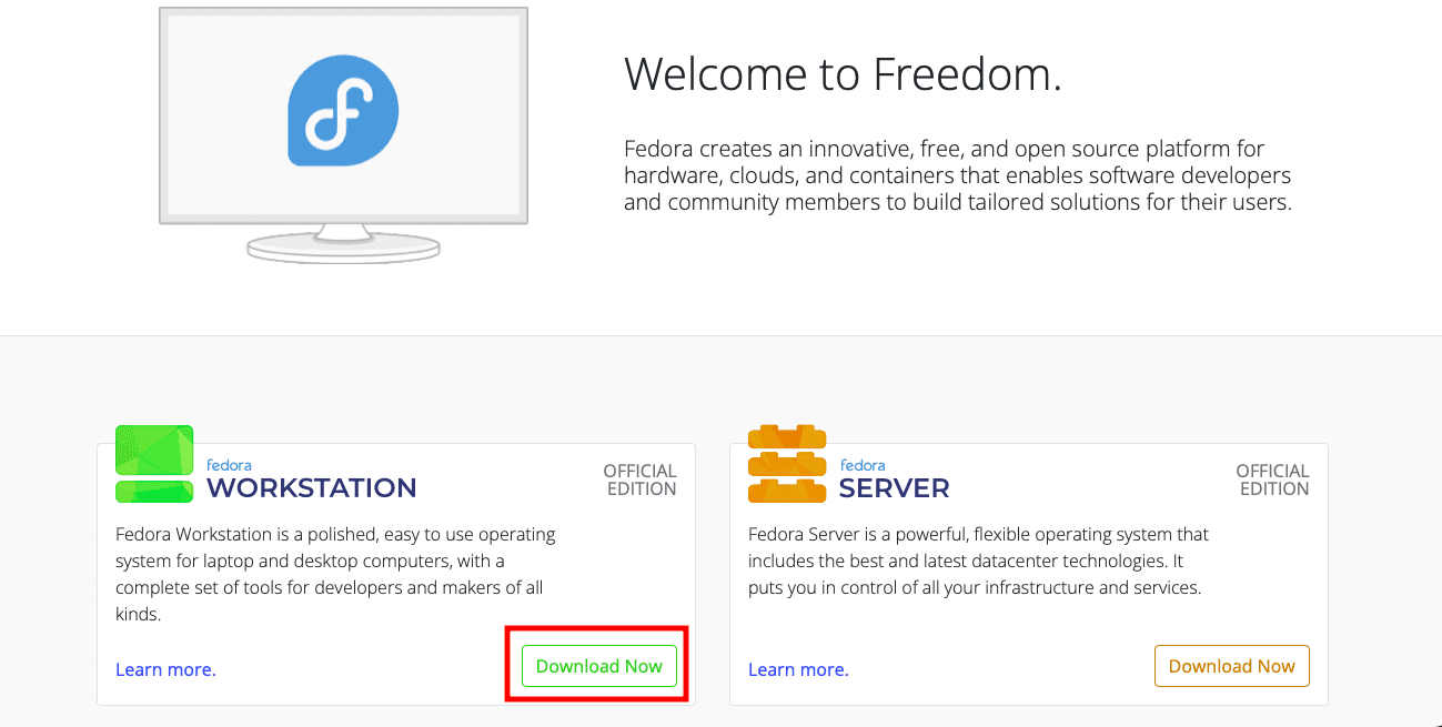 download fedora workstation