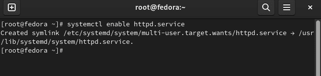 enable httpd service