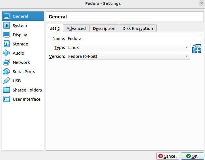 general settings