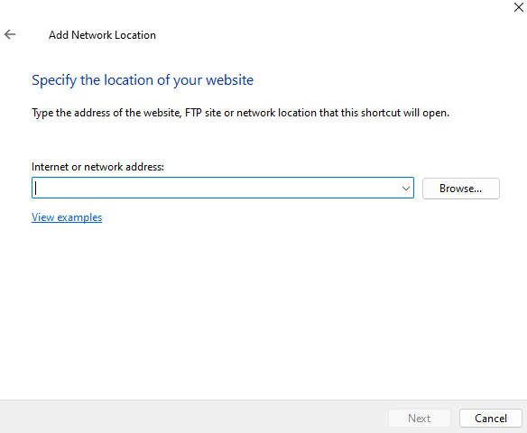 input your network address