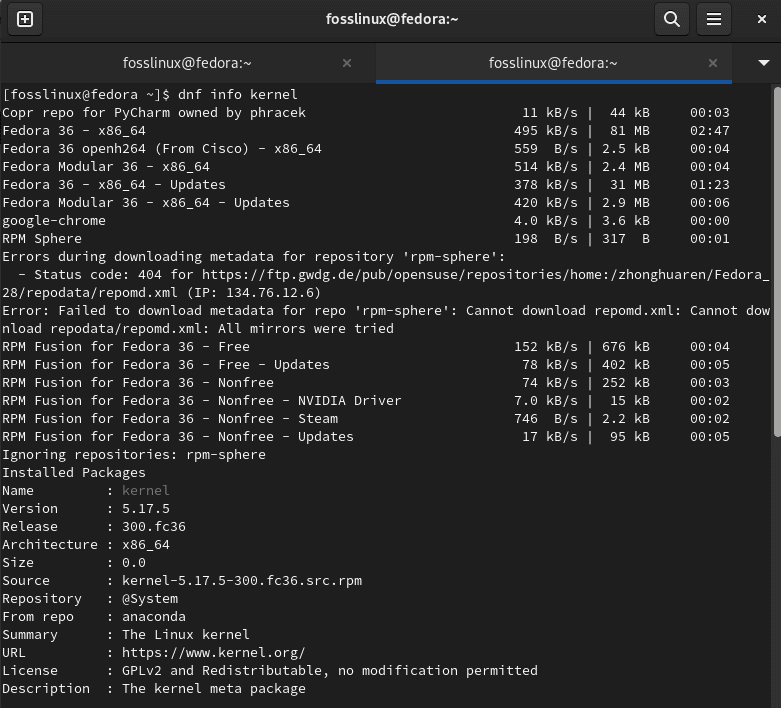 kernel info