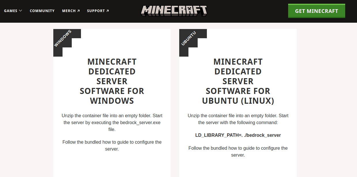 minecraft download page