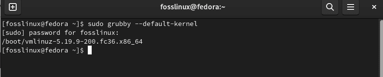 print default kernel