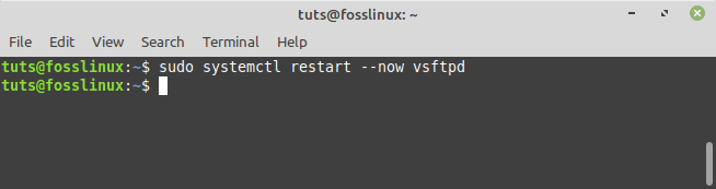 restart vsftpd server