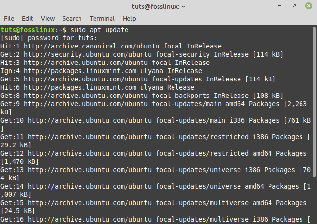 update linux mint repo cache