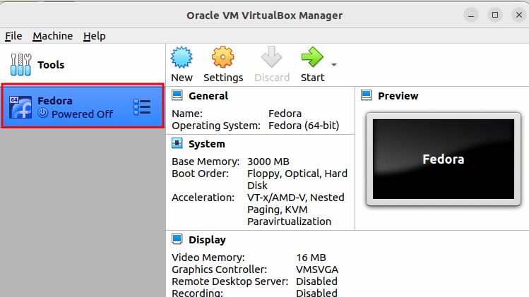 virtual machine created