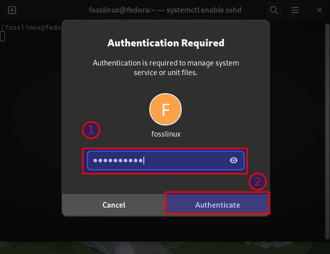 authentication window