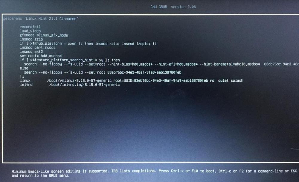 enter gnu grub boot