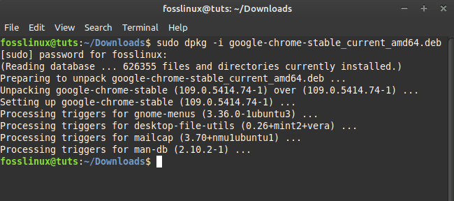 install chrome using dpkg