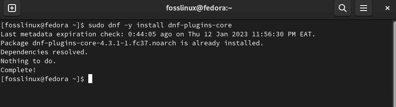 install dnf plugins core