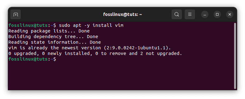 install vim via apt