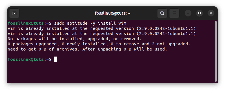 install vim via aptitude