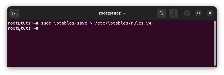 save iptables rules