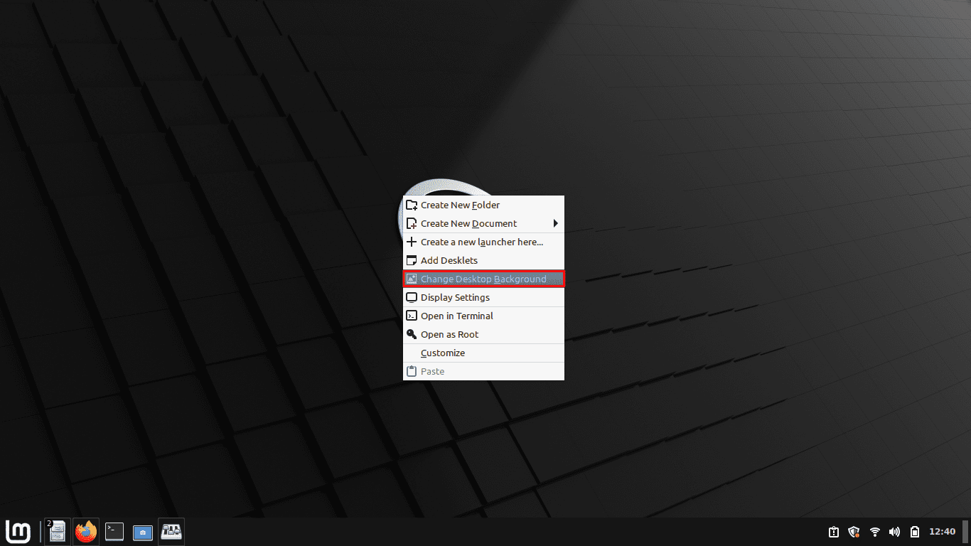 select change desktop background
