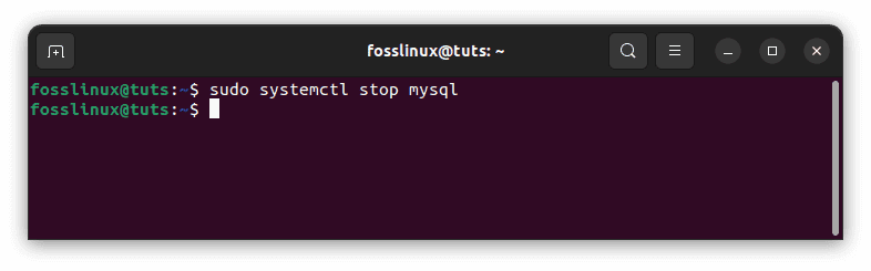 stop mysql server