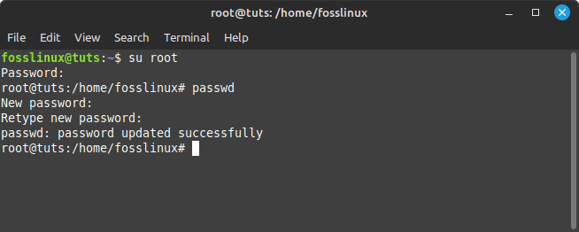 update root password